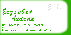 erzsebet andrae business card