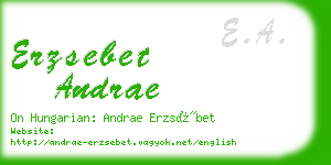 erzsebet andrae business card